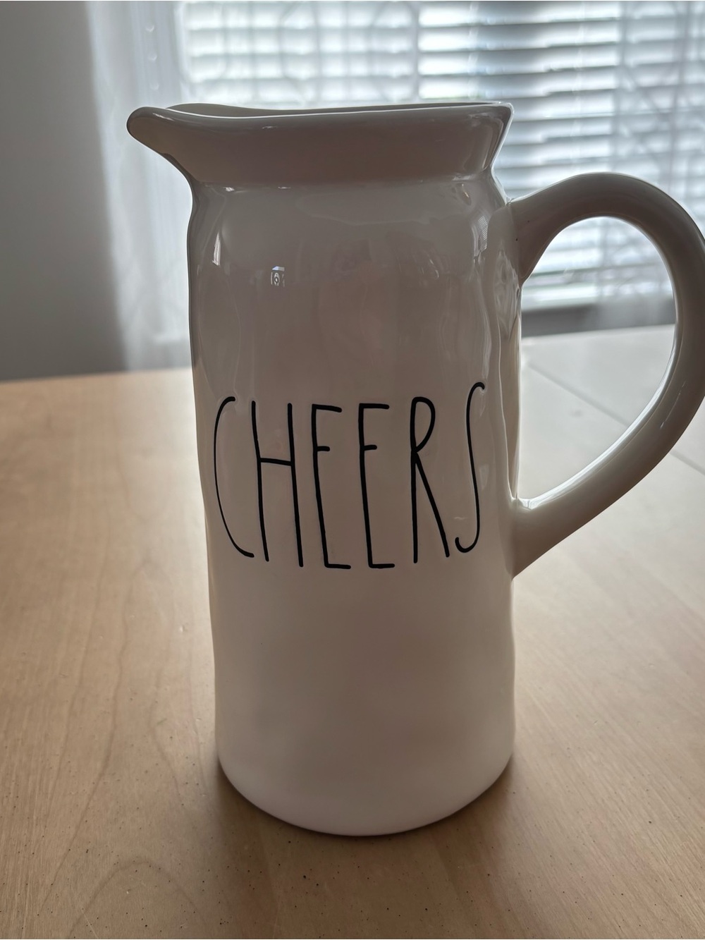 Rae Dunn “CHEERS” 9 in Pitcher Magenta Artisan Collection. Excellent Condition.